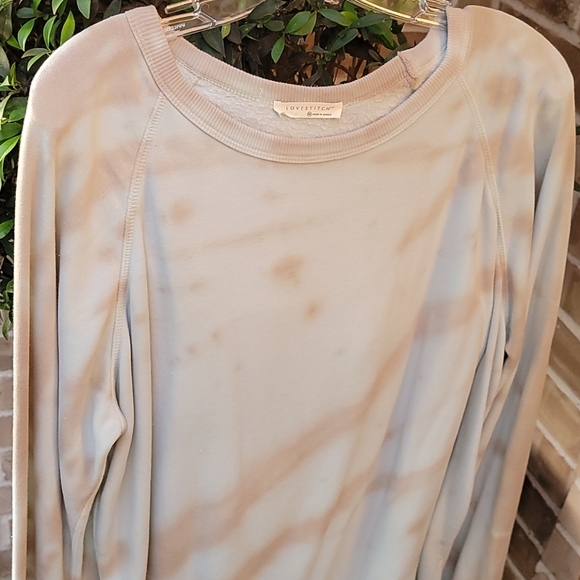 Lovestitch Tie Dye Sweatshirt mint and tan - Picture 2 of 4